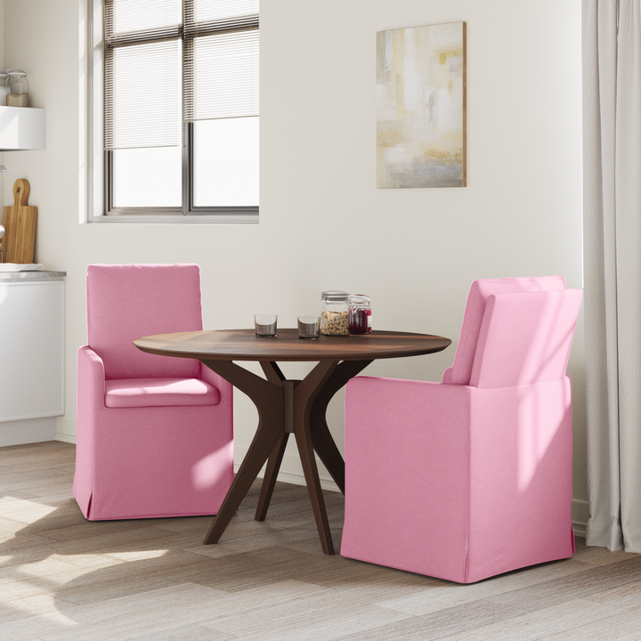 Spisestole 2 pcs Lyserød 57 x 67 x 98 cm Stof