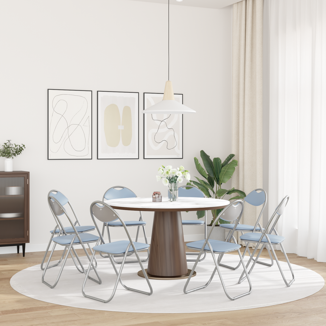 Sammenklappelig stol 8 pcs Grå 48 x 43,5 x 81 cm Faux læder