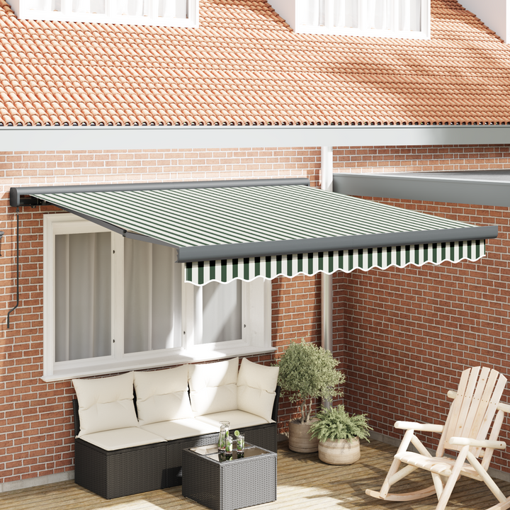 Udtrækkelig markise Grøn og Hvid 300 x 250 cm