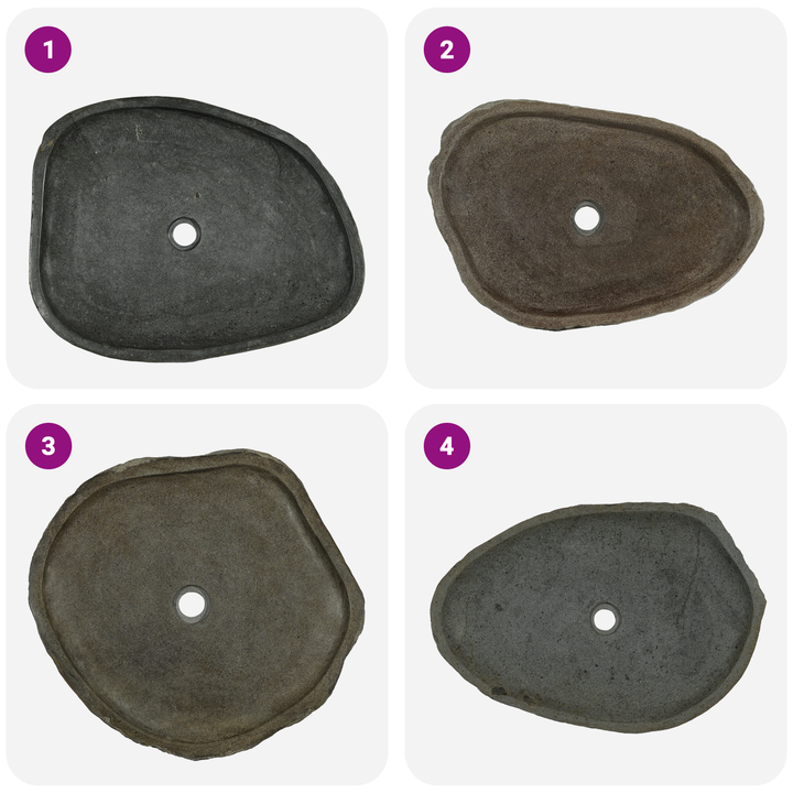 Vask Basin Grå 65 x 50 x 6 cm River Stone