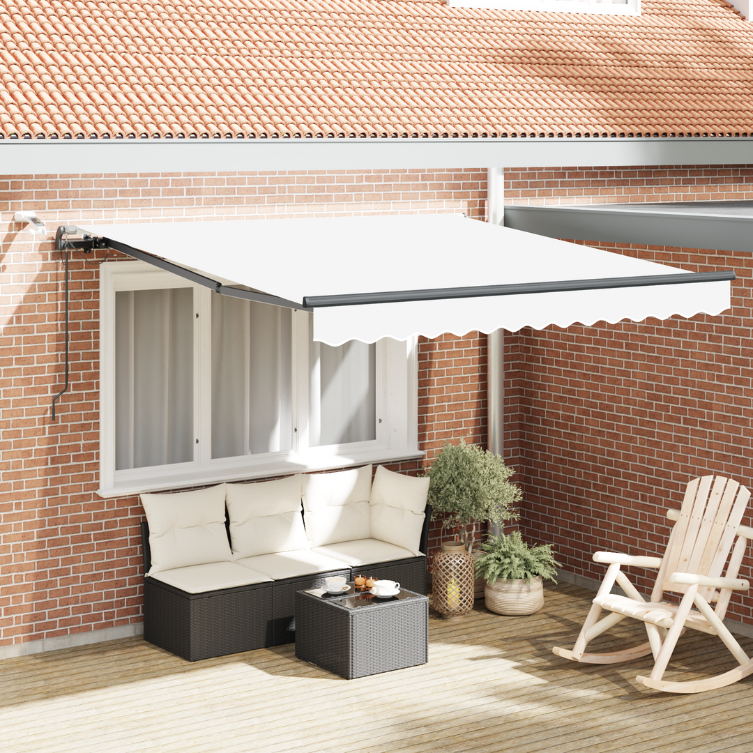 Udtrækkelig markise Hvid 300 x 250 cm Polyester