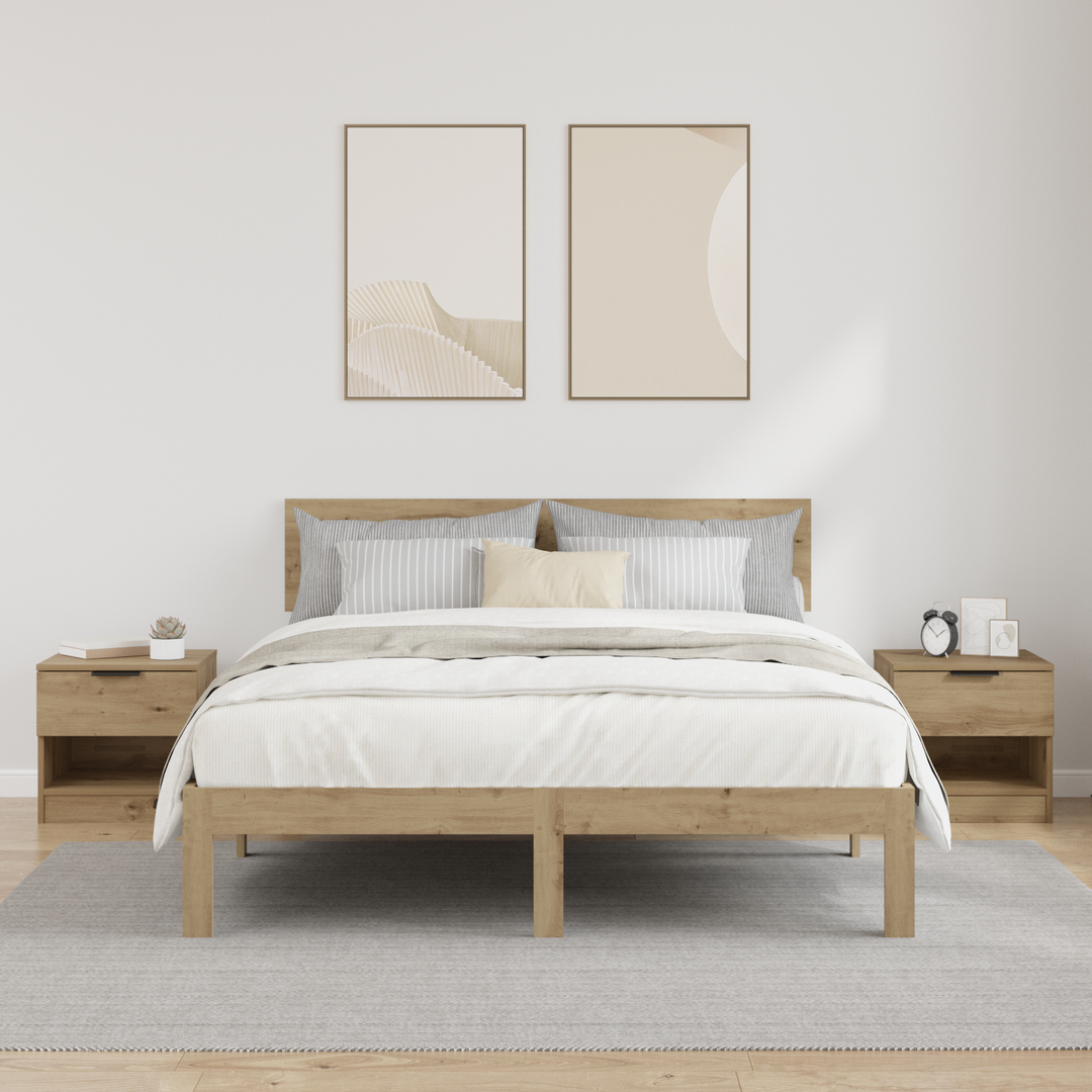 Sengeskab 2 pcs Artisan Egetræ 40 x 39 x 40 cm Konstrueret træ