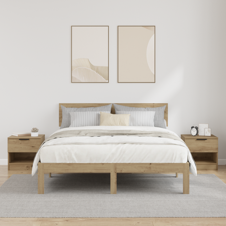Sengeskab 2 pcs Artisan Egetræ 40 x 39 x 40 cm Konstrueret træ