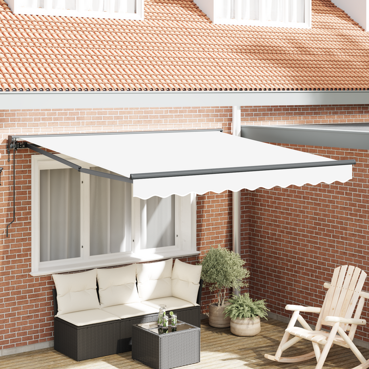Markiseramme Hvid 300 x 250 cm Polyester med PU belægning