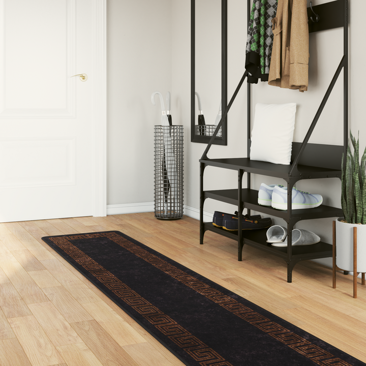 Tæppe Runner MARSA Sort 50 x 250 cm Polyester og PVC