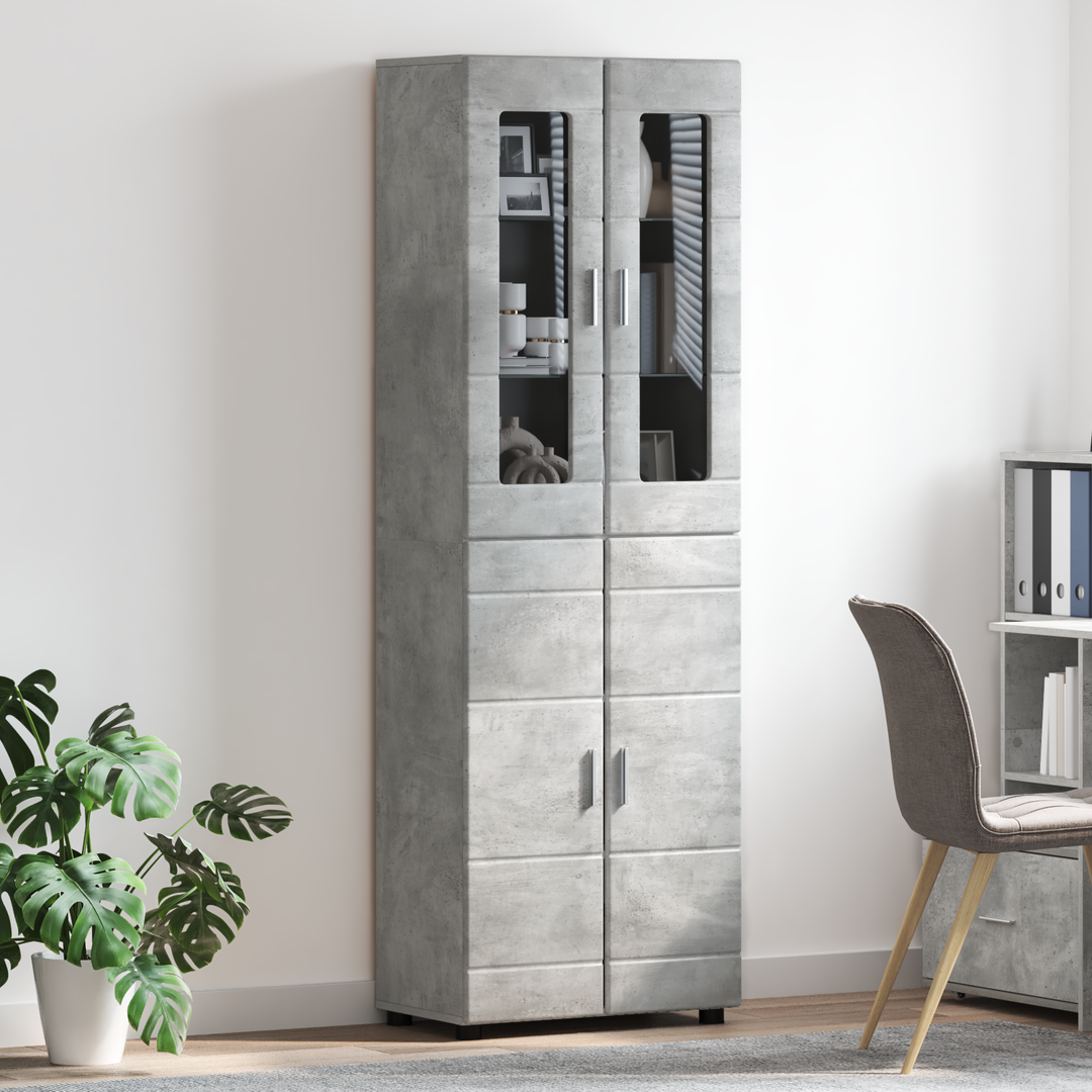Highboard FLORIN Beton Grå 60 x 35 x 182 cm Konstrueret træ