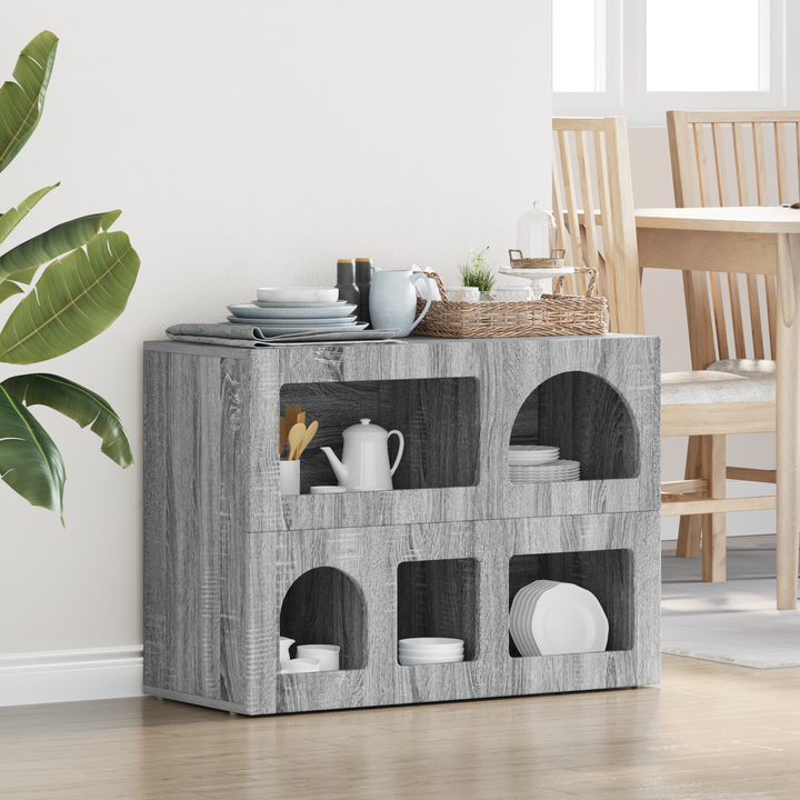 Sideboard ELST Grå Sonoma 80,5 x 35 x 59 cm Konstrueret træ