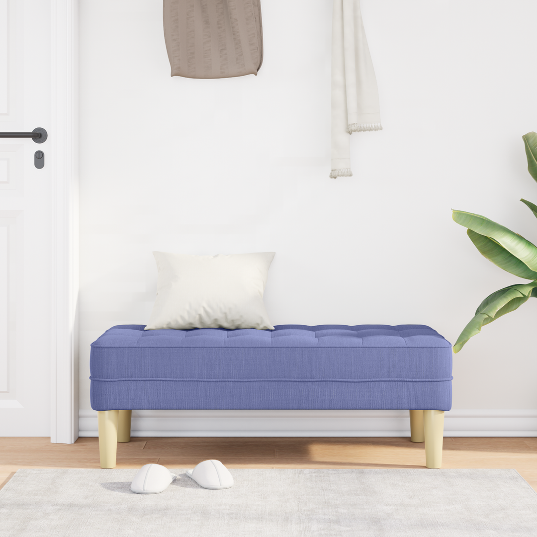 bænk med pude Jeans blå 113 x 57 x 39 cm Stof