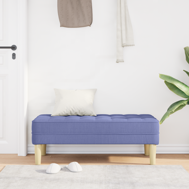 bænk med pude Jeans blå 113 x 57 x 39 cm Stof