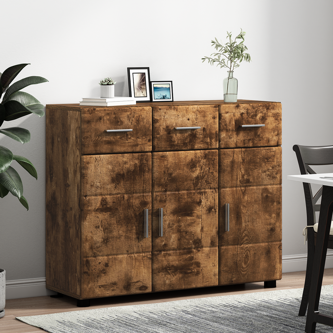 Sideboard FLORIN Røget eg 88,5 x 30,5 x 73 cm Konstrueret træ