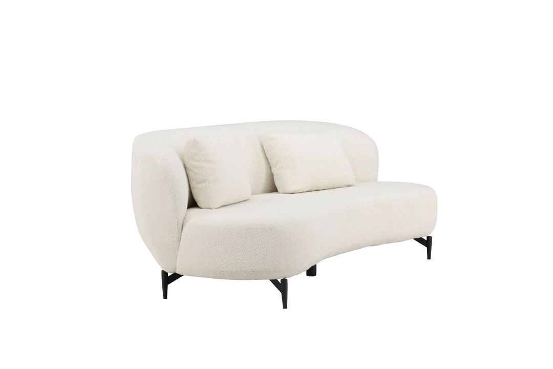 Venture Home Luna Sofa - Black / White Boucle
