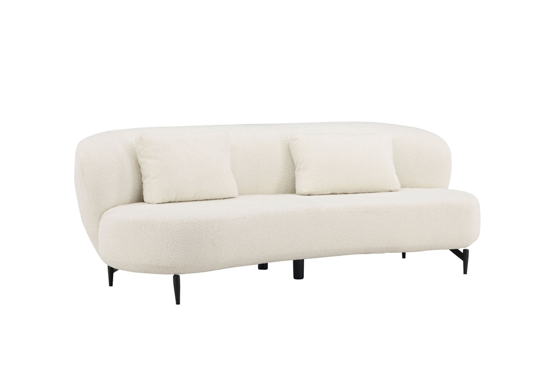Venture Home Luna Sofa - Black / White Boucle