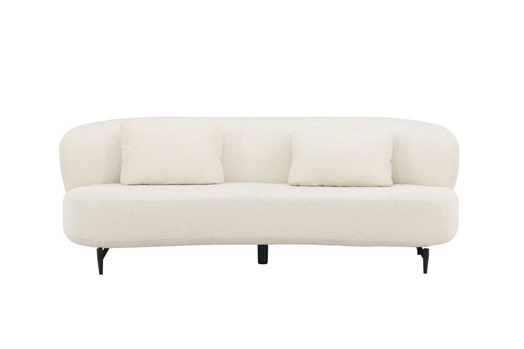 Venture Home Luna Sofa - Black / White Boucle