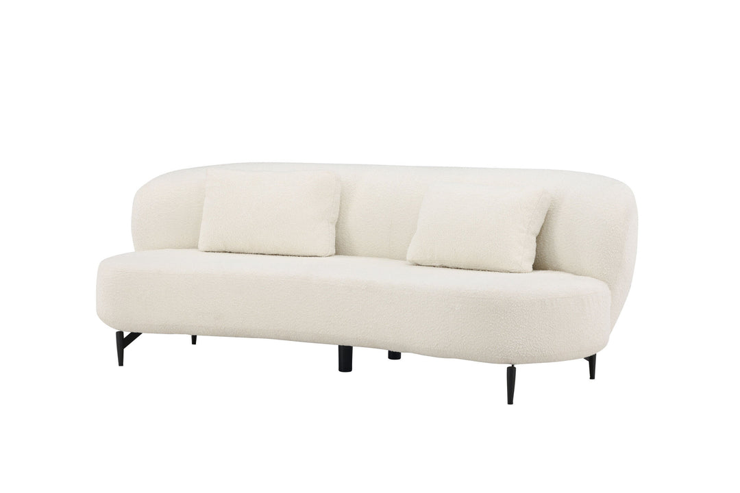 Venture Home Luna Sofa - Black / White Boucle
