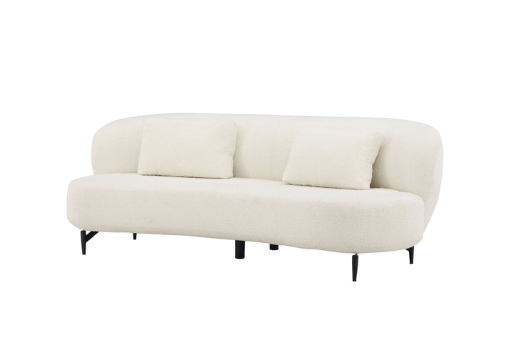 Venture Home Luna Sofa - Black / White Boucle