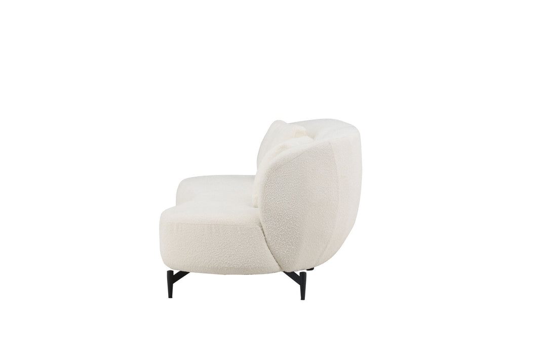 Venture Home Luna Sofa - Black / White Boucle