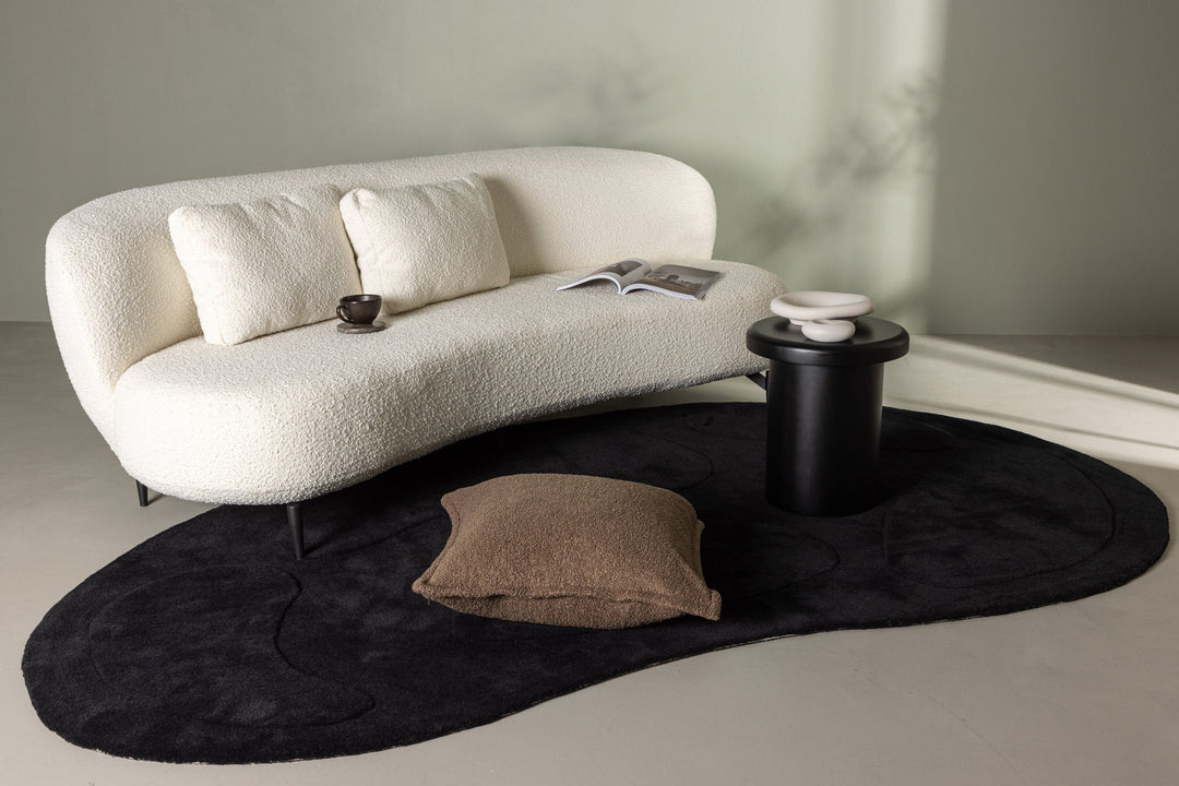 Venture Home Luna Sofa - Black / White Boucle