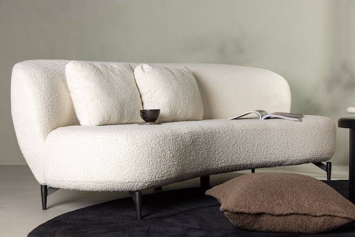 Venture Home Luna Sofa - Black / White Boucle