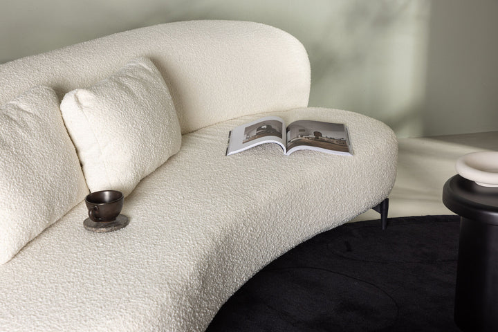 Venture Home Luna Sofa - Black / White Boucle