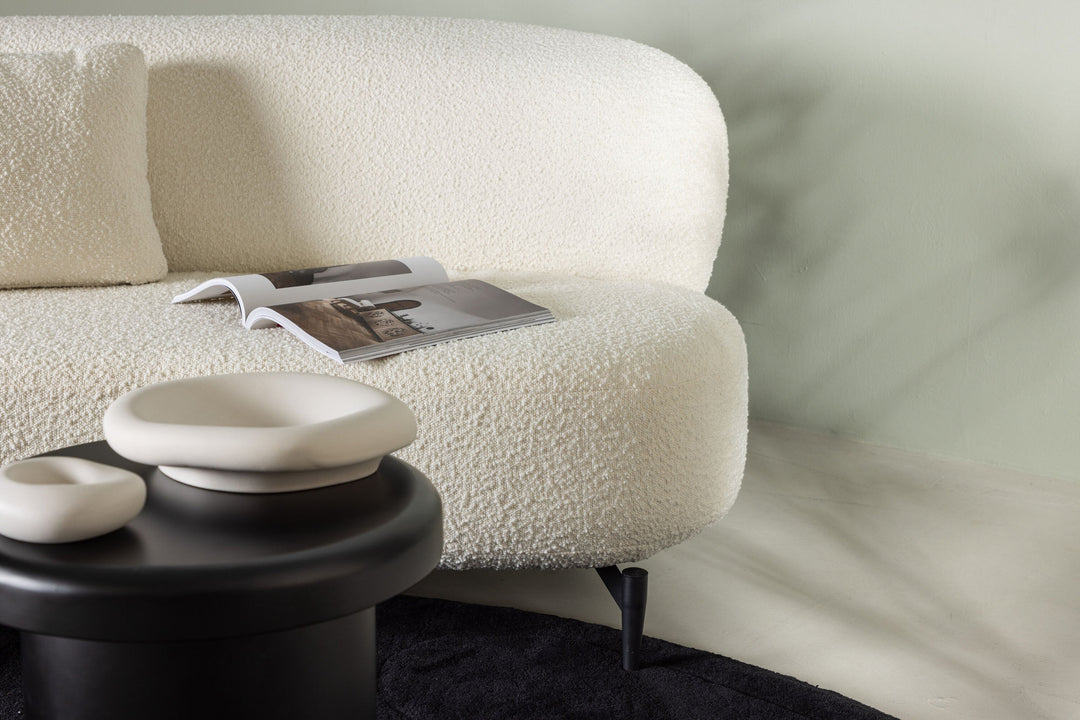 Venture Home Luna Sofa - Black / White Boucle