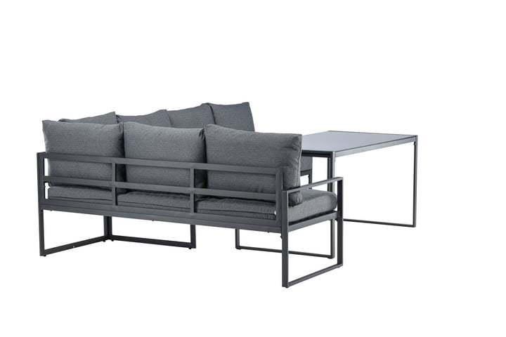 Venture Home Zingaro Corner Sofa Set - Black / Grey