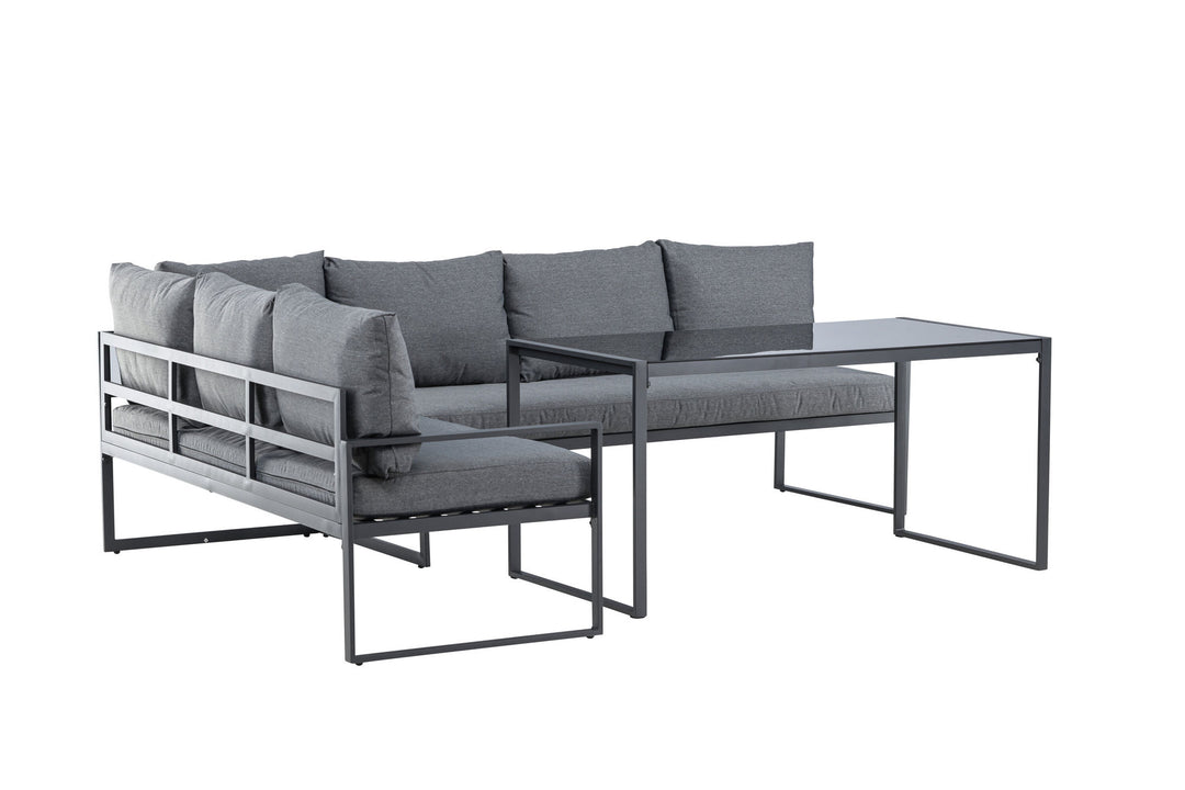 Venture Home Zingaro Corner Sofa Set - Black / Grey
