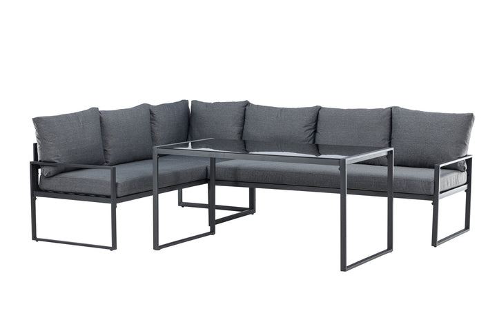 Venture Home Zingaro Corner Sofa Set - Black / Grey