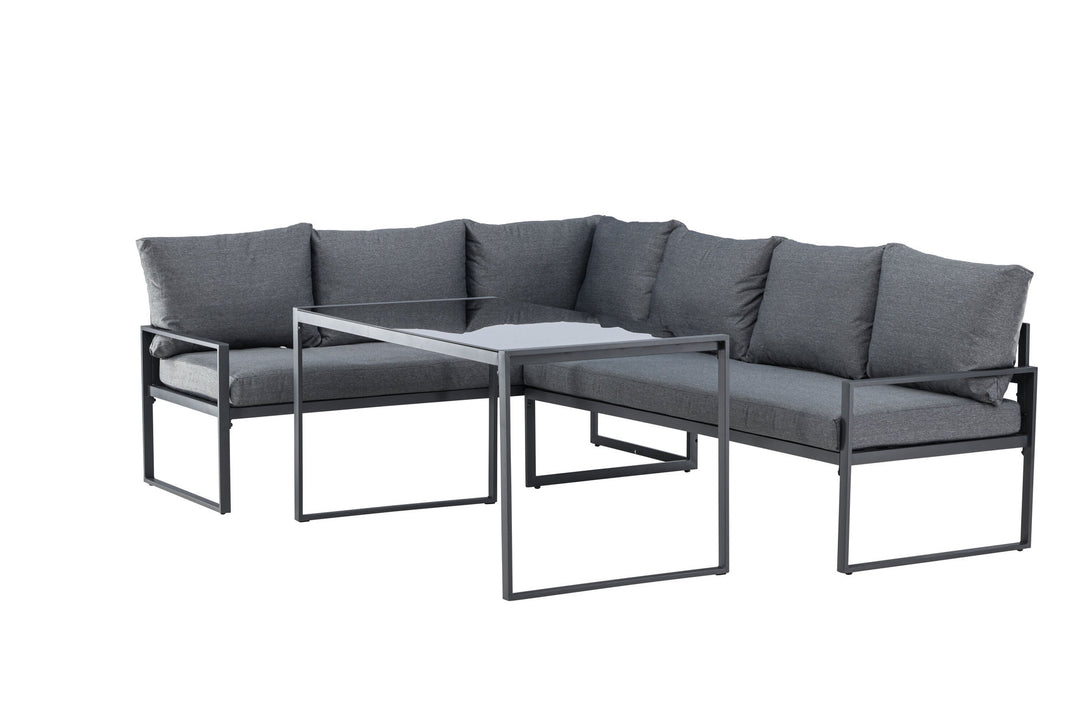 Venture Home Zingaro Corner Sofa Set - Black / Grey