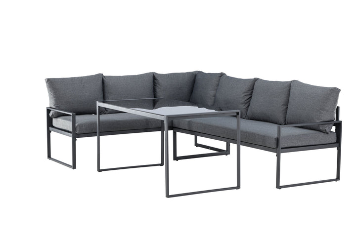 Venture Home Zingaro Corner Sofa Set - Black / Grey