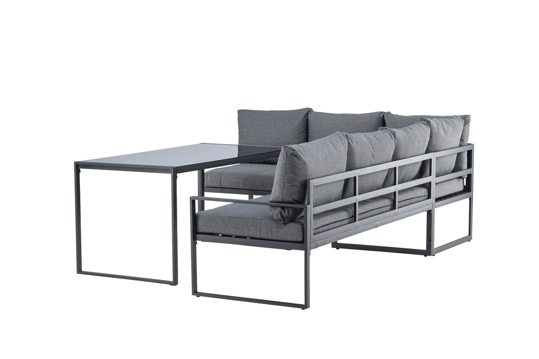 Venture Home Zingaro Corner Sofa Set - Black / Grey