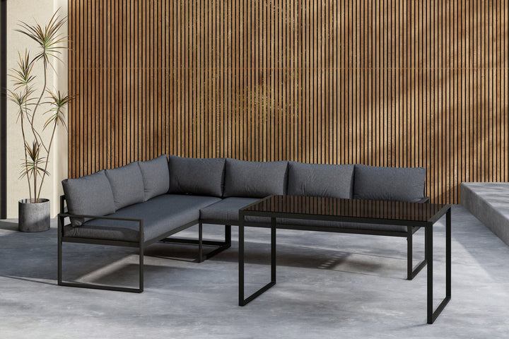 Venture Home Zingaro Corner Sofa Set - Black / Grey