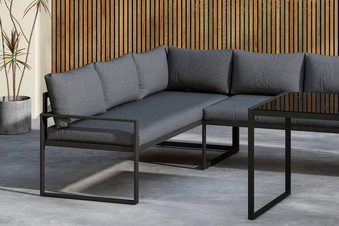 Venture Home Zingaro Corner Sofa Set - Black / Grey