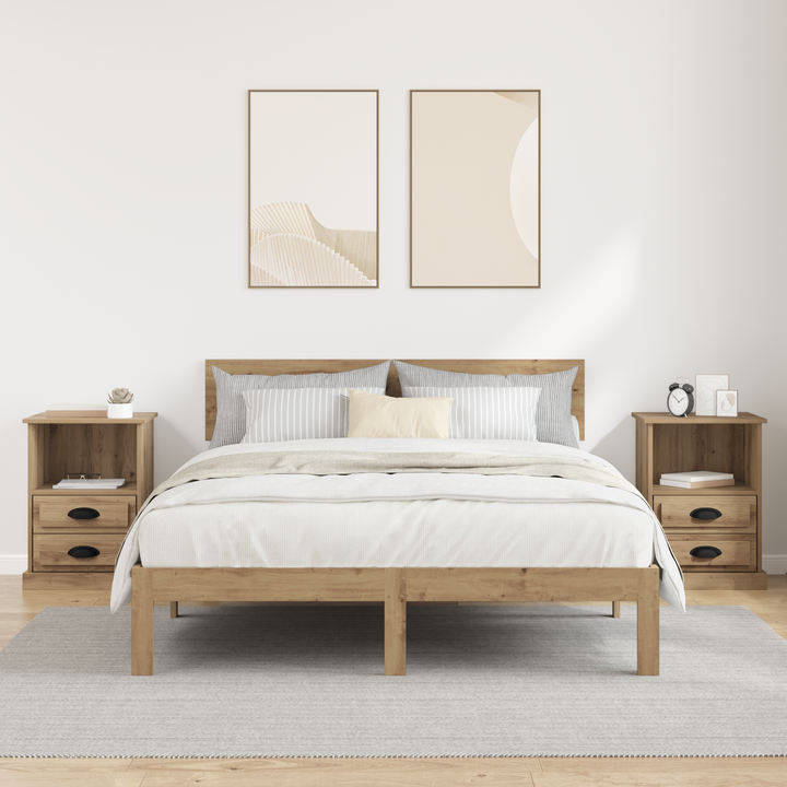 Natskab 2 pcs Artisan Egetræ 36 x 43 x 60 cm Konstrueret træ