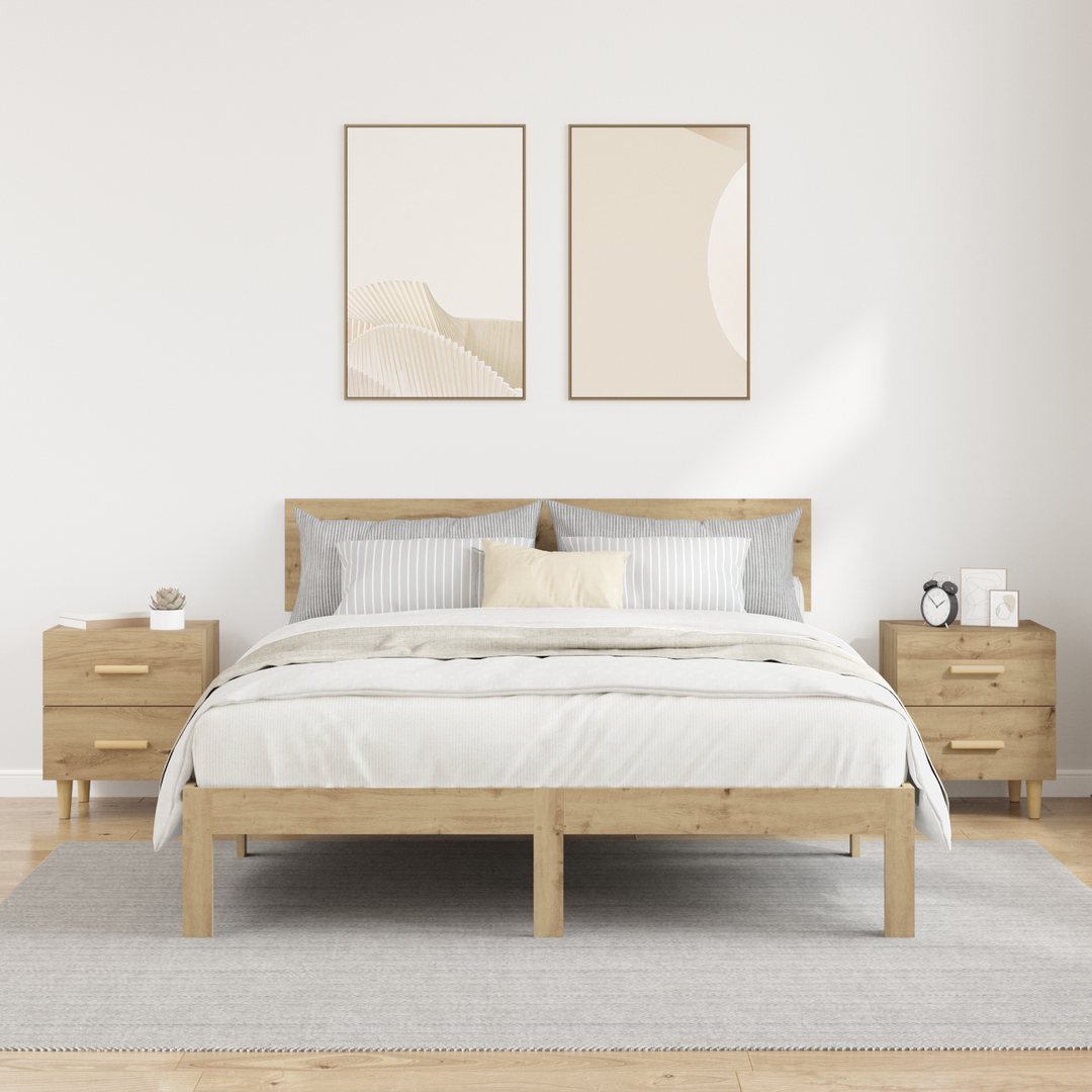 Sengeskab med skuffe 2 pcs Artisan Egetræ 40 x 35 x 47,5 cm