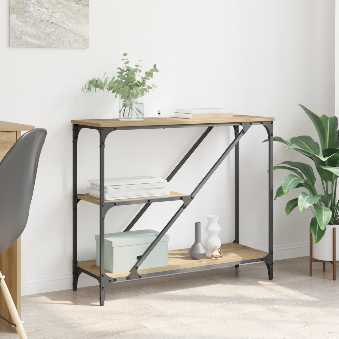 Konsolbord Artisan Egetræ 88,5 x 30 x 75 cm Konstrueret træ