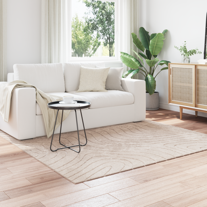 Områdetæpper Firkantet PALMERAS Beige 200 x 200 cm Polyester