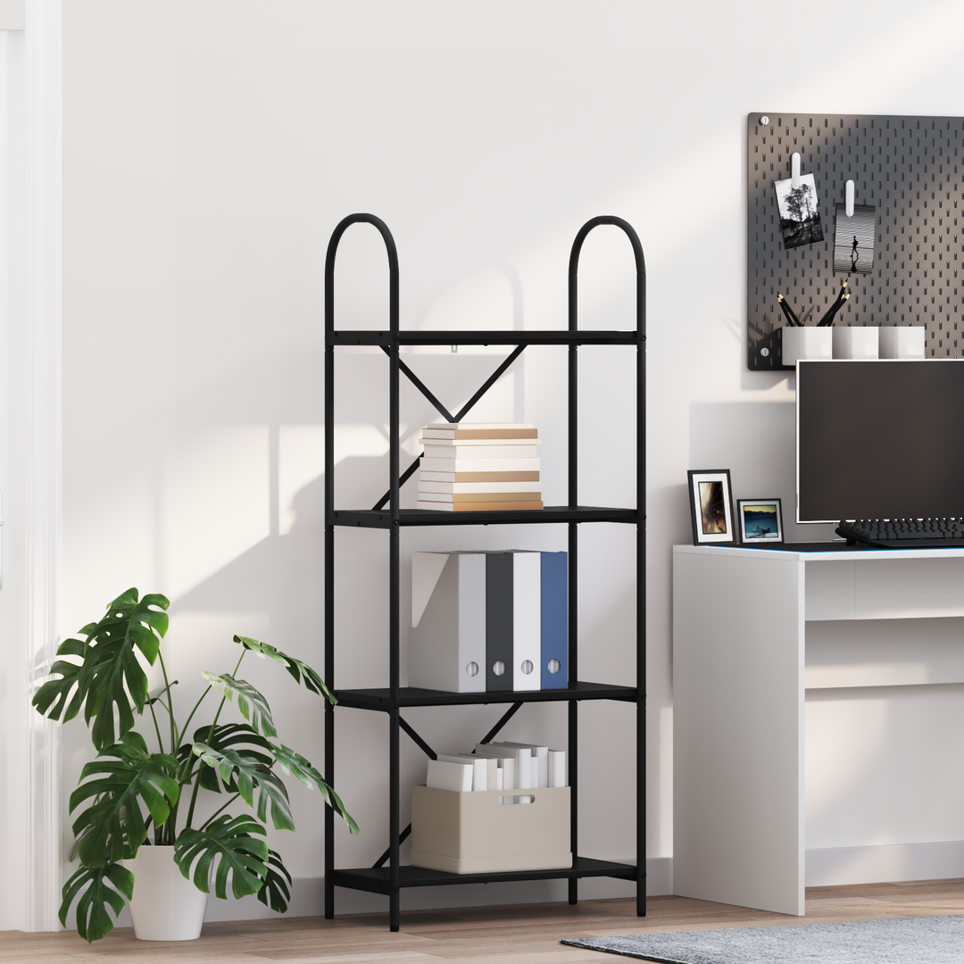 Bogreol Sort eg 60 x 30 x 146 cm Konstrueret træ
