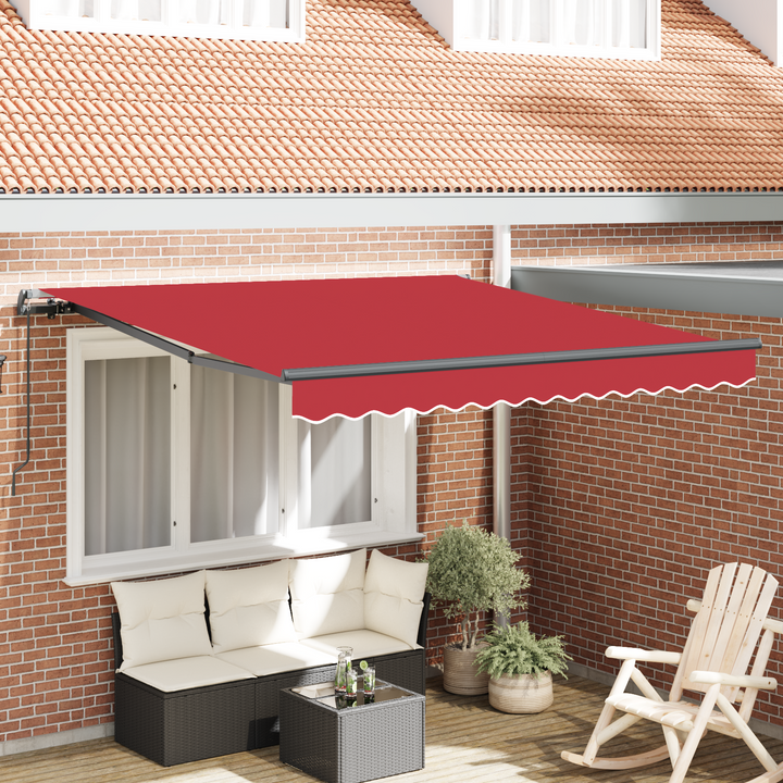Udtrækkelig markise Rød 300 x 250 cm Polyester og Aluminium