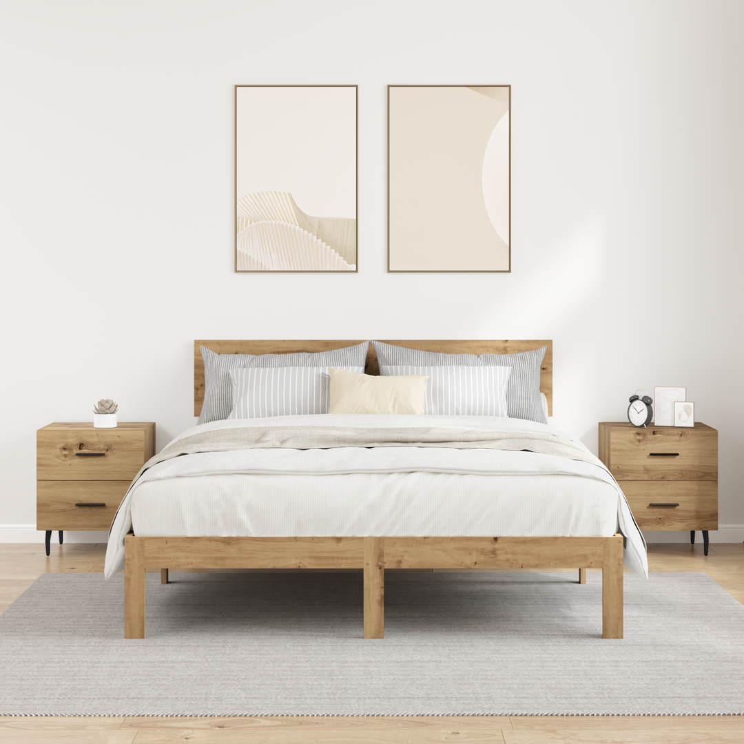 Natskab 2 pcs Artisan Egetræ 40 x 35 x 47,5 cm Konstrueret træ
