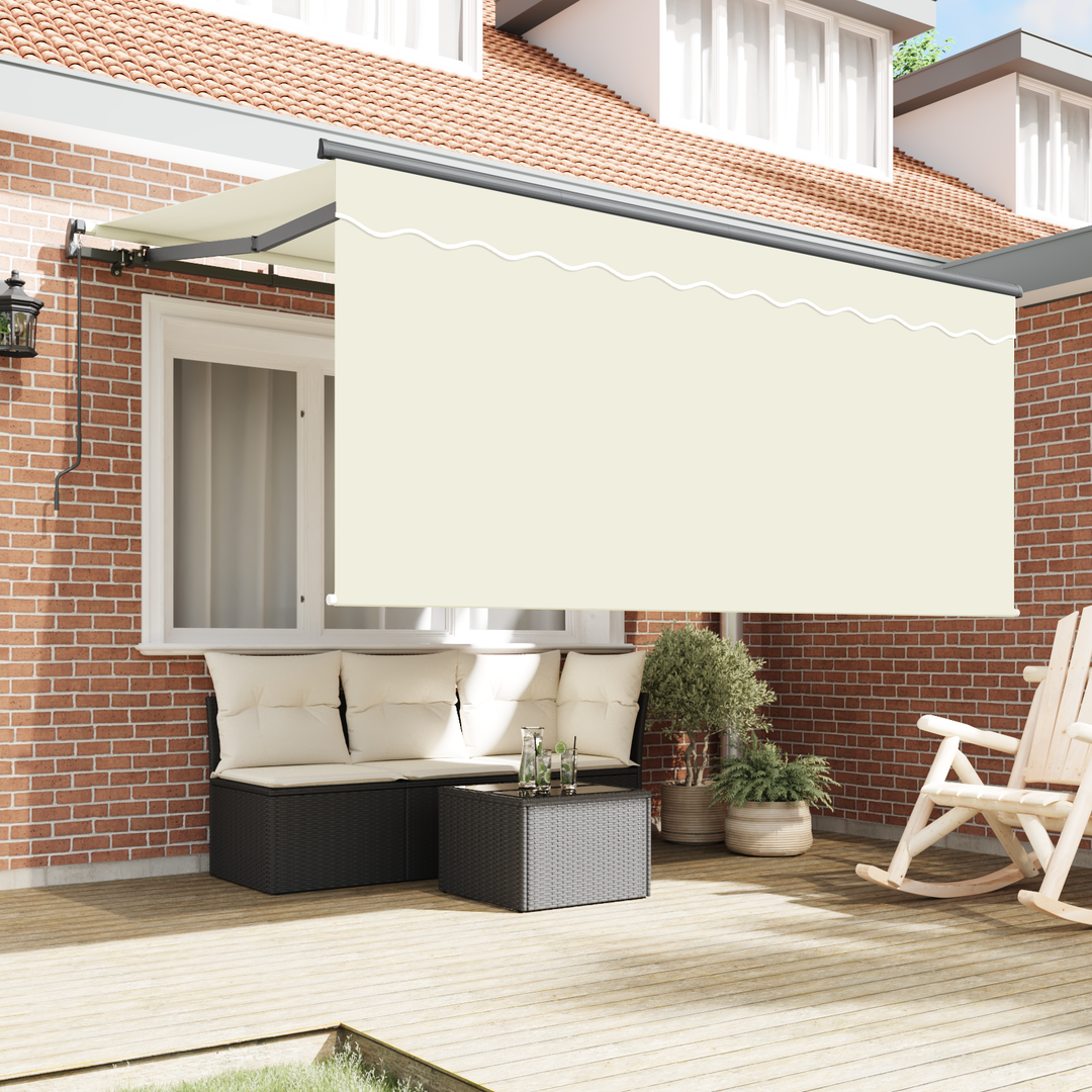 Utrækkelig Markise Creme 300 x 200 cm Polyester og Aluminium