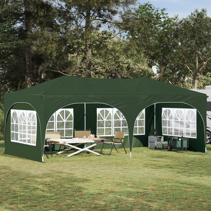 Pop-up Festtelt 575 x 288 x 245 cm Grøn Oxford stof