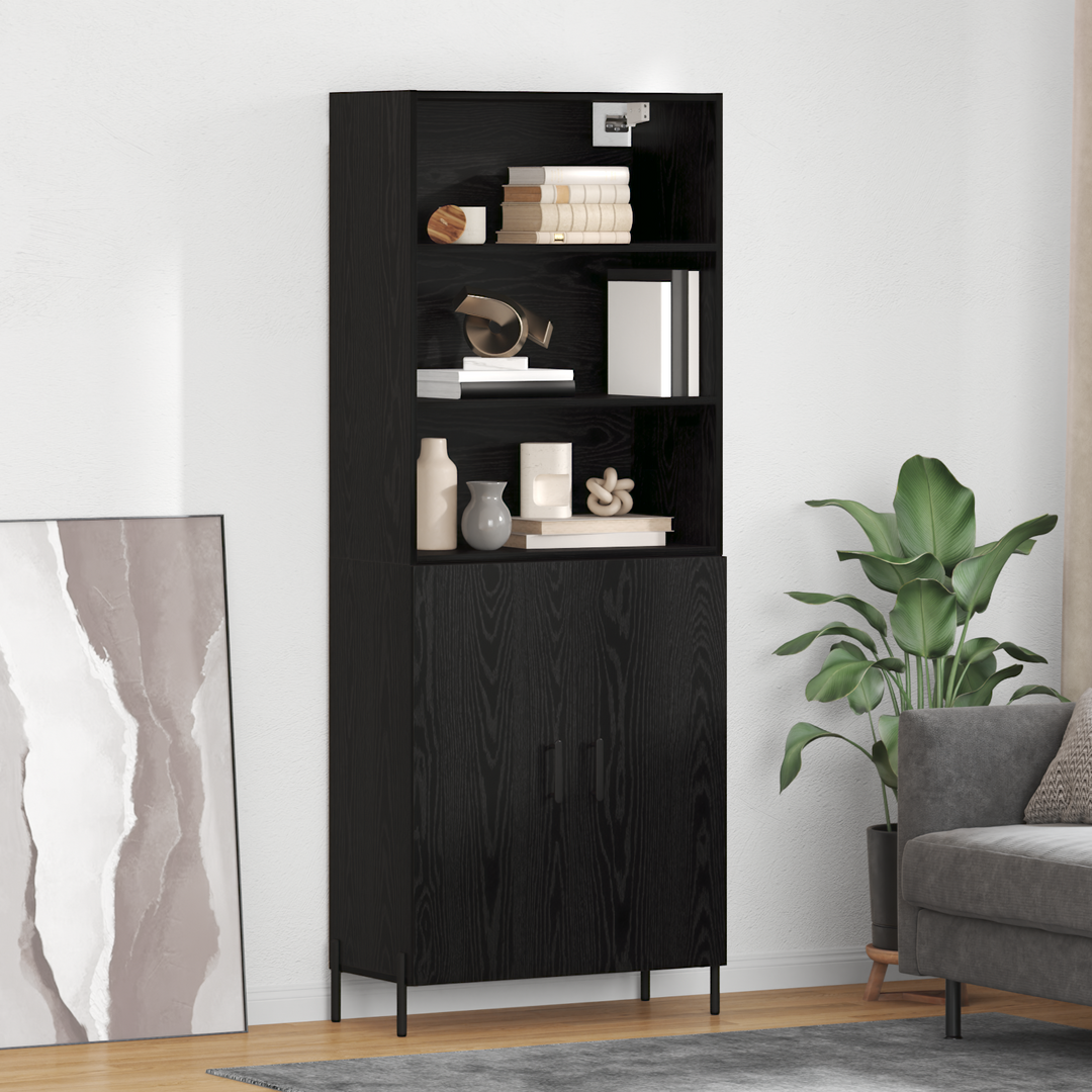 Highboard Sort eg 69,5 x 34 x 180 cm Konstrueret træ