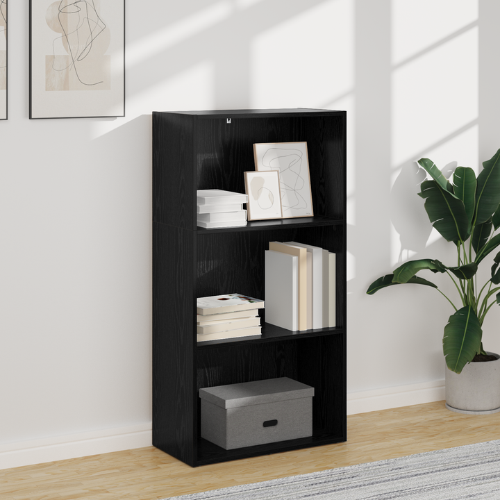 Bogreol Sort eg 60 x 30 x 114 cm Konstrueret træ