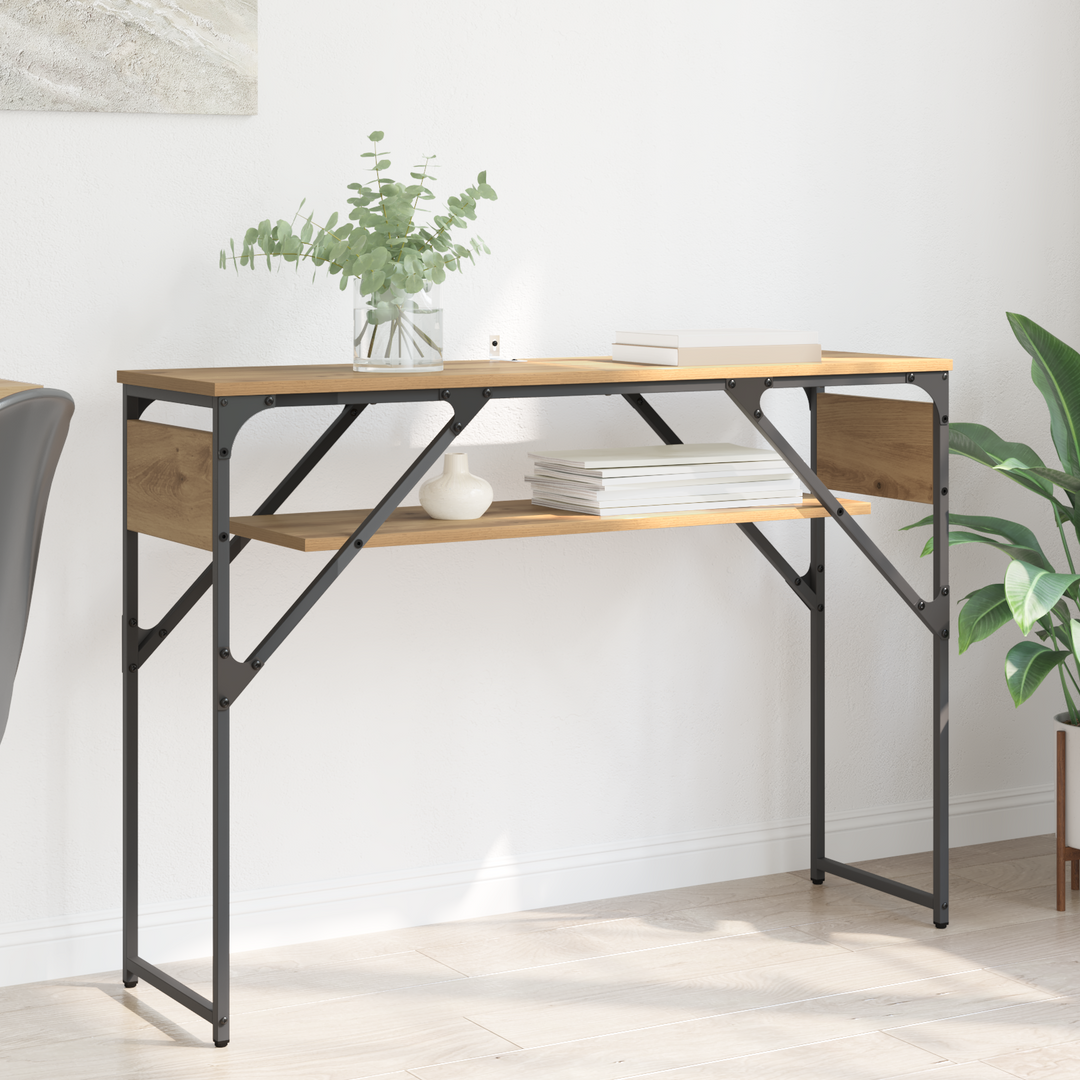 Konsolbord Artisan Egetræ 105x30x75cm Konstrueret træ