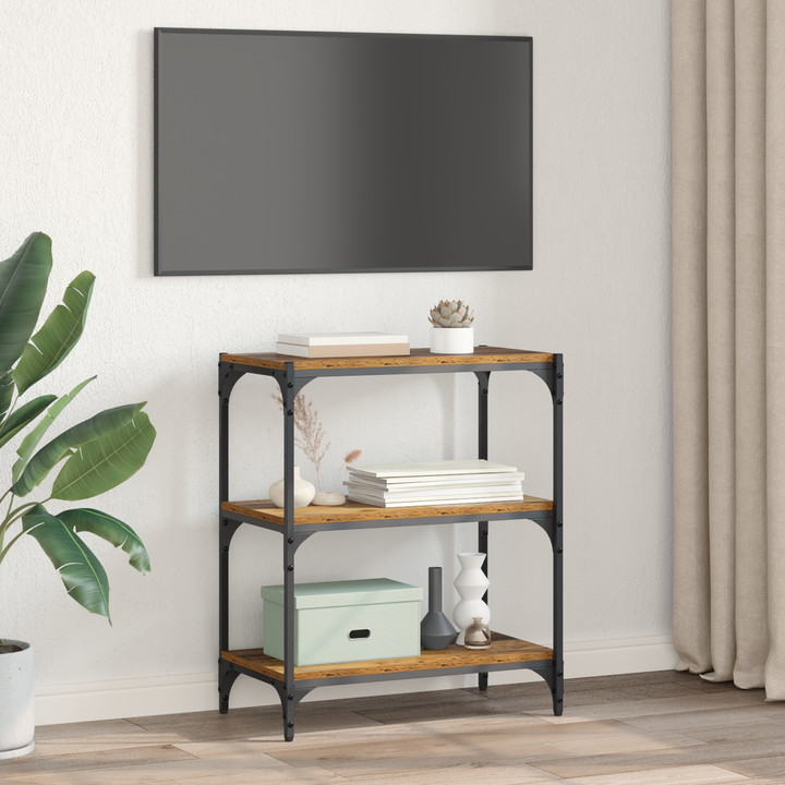 Bogskab Gammelt træ 60 x 33 x 70,5 cm Ingeniørt træ og jern