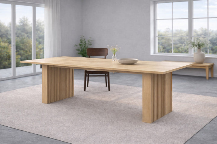 Vind Humle Udtrækkeligt Spisebord 300(200+50+50)100x75 cm - Natur Gummitræ