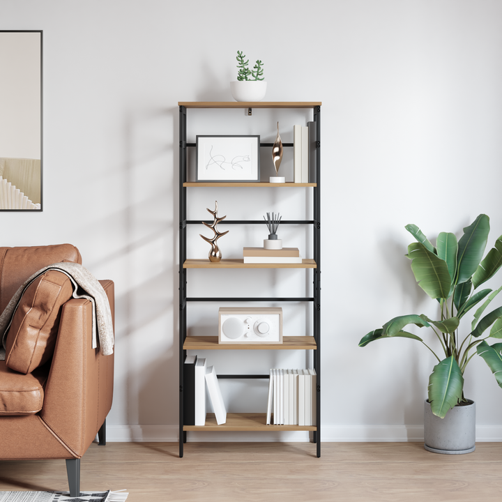 Bogreol Artisan Egetræ 60 x 29,5 x 149 cm Konstrueret træ