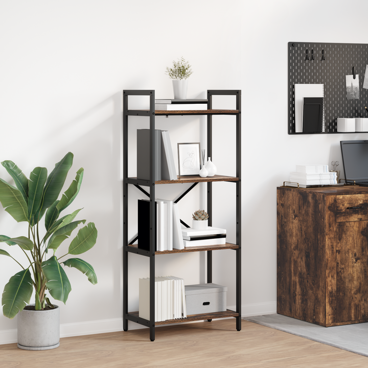 Bogreol Røget eg 56 x 34 x 133,5 cm Konstrueret træ