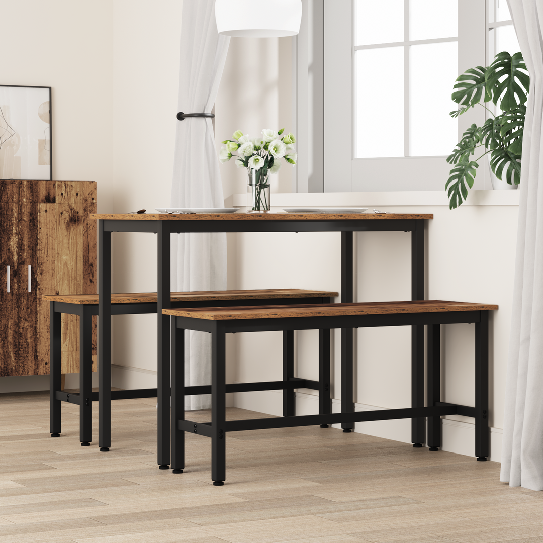 Spisebænk 2 pcs Gammelt træ 100 x 32,5 x 48,5 cm
