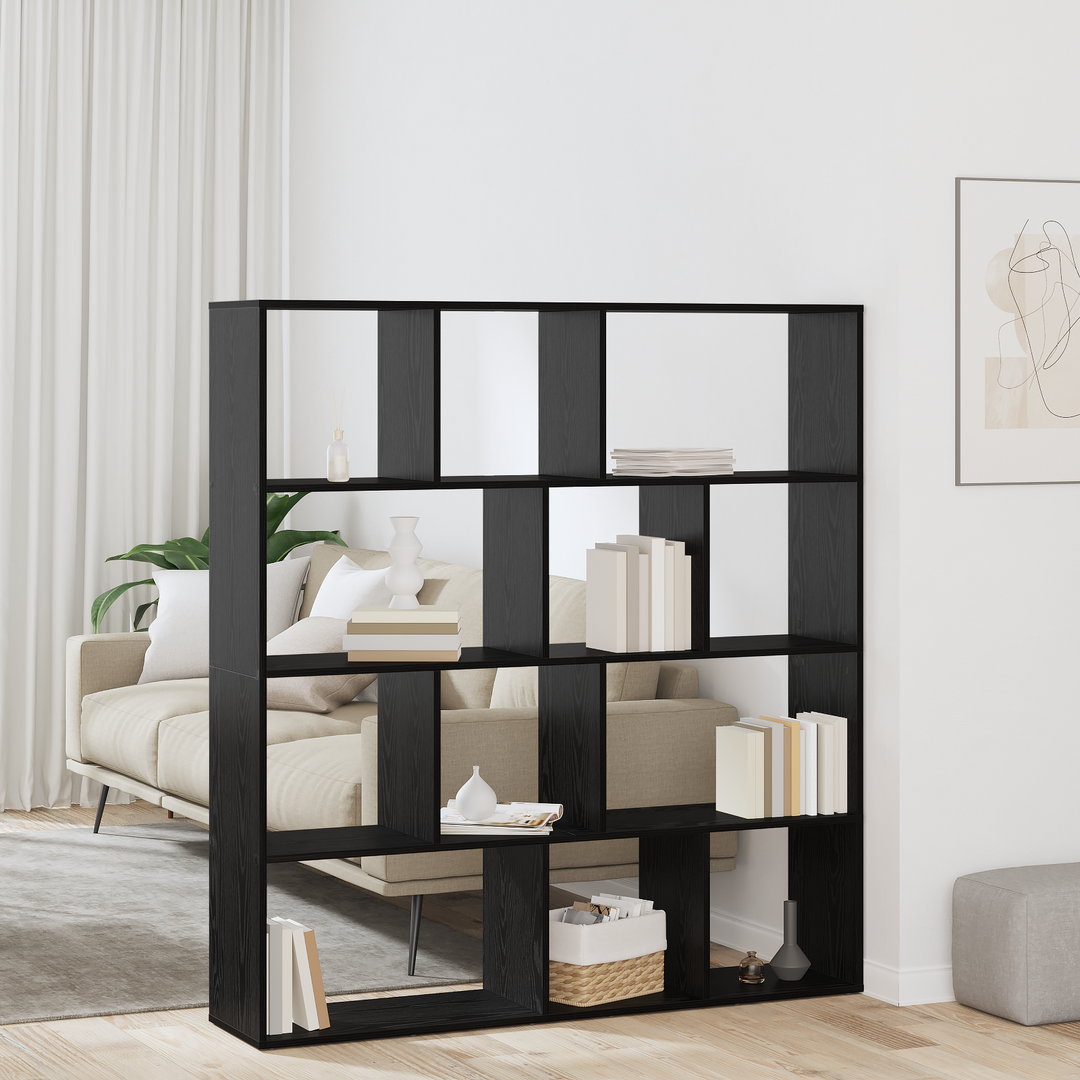 Bogskab Sort eg 132 x 29 x 141,5 cm Konstrueret træ